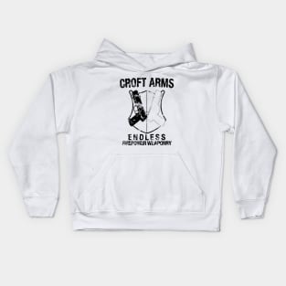 Croft Arms - Black Kids Hoodie